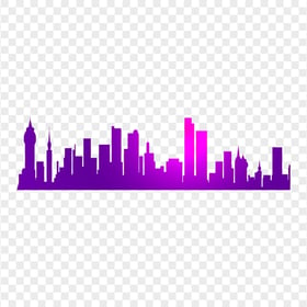 PNG Skyscraper Skyline Purple Pink City Silhouette