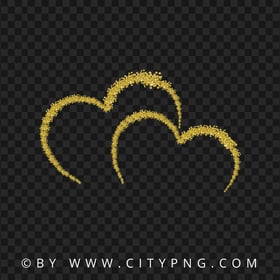 HD Two Gold Glitter Hearts PNG