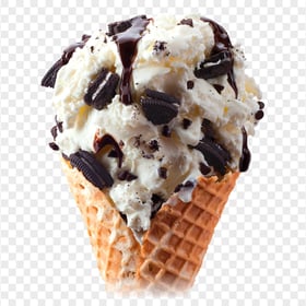 Oreo Vanilla Cornetto Ice Cream Cone PNG Image