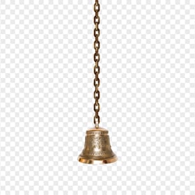 HD Gold Bell Hanging With Chain Transparent PNG