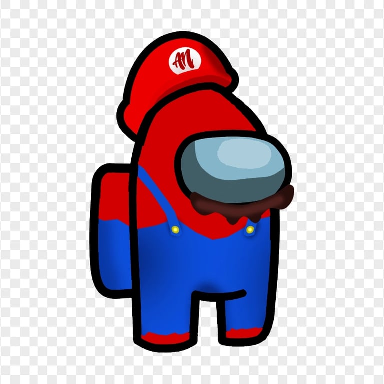 Hd Super Mario Red Among Us Crewmate Guy Player Character Png | Citypng