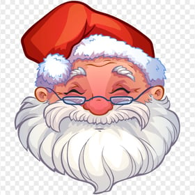 HD Cartoon Santa Face With Glasses PNG