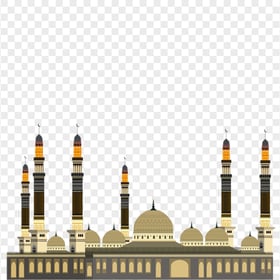 Muslim Arabic Mosque Masjid Vector Illustration