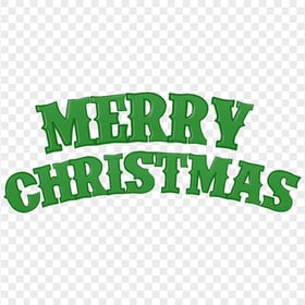 Merry Christmas Green Text Font FREE PNG
