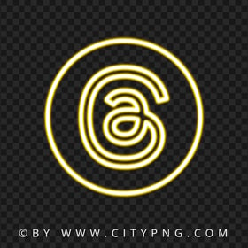 Threads Yellow Neon Social Media App Logo Icon PNG
