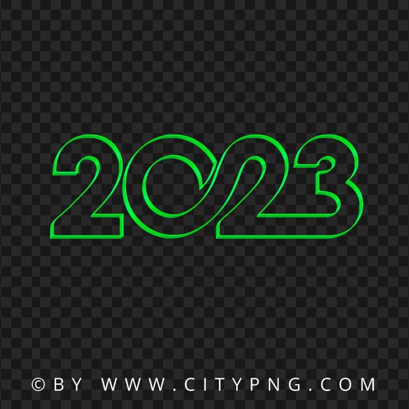 Creative Green 2023 Text Logo Numbers HD PNG