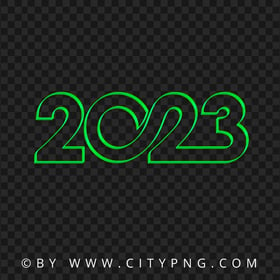 Creative Green 2023 Text Logo Numbers HD PNG