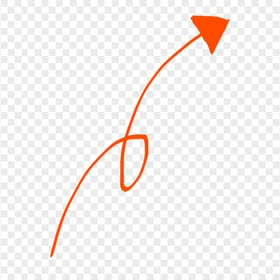 HD Orange Line Art Drawn Arrow Pointing Top Right PNG