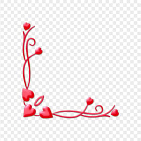 Valentine Love Corner Border PNG