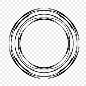 Hand Drawn Sketch Black Lines Circle shape HD PNG