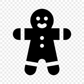 Black Icon Of Gingerbread Man PNG