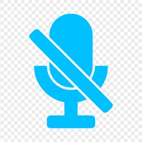 Voice OFF No Microphone Blue Icon HD PNG