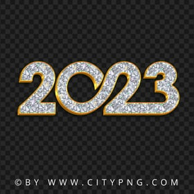 2023 Gold Diamond Text Logo Numbers Download PNG