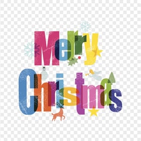 HD Merry Christmas Text Logo Clipart PNG