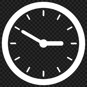 Time Clock White Icon PNG Image