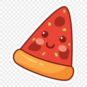 Cute Pizza Slice Sticker HD Transparent Background