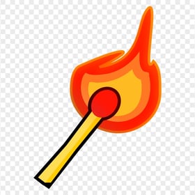 HD Burning Match Fire Cartoon Clipart PNG