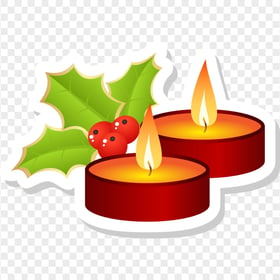 Christmas Cartoon Tealight Candles Stickers HD PNG