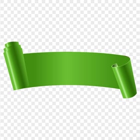 Green Curved Banner Ribbon PNG