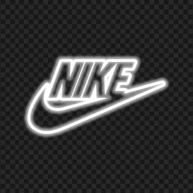 HD Nike Neon White Outline Text Tick Logo PNG