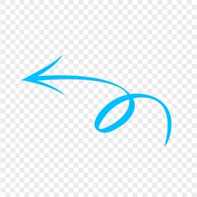 Blue Hand Drawn Doodle Arrow To Left PNG
