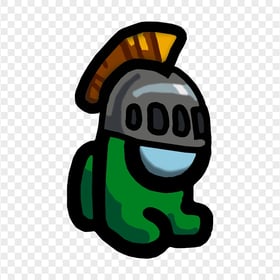 HD Green Among Us Mini Crewmate Character Baby Knight Helmet PNG