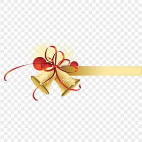 Christmas Gold Bells With Golden Ribbon Illustration