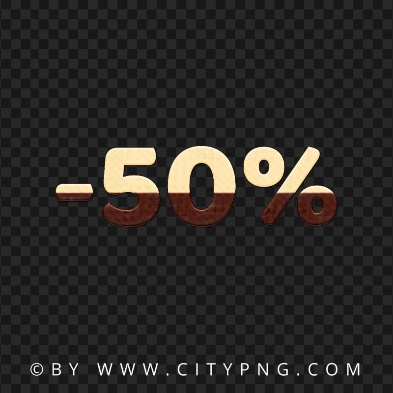 50 Percent Fifty Discount Chocolate Style HD PNG