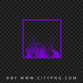 Neon Purple Square Frame With Smoke PNG Image