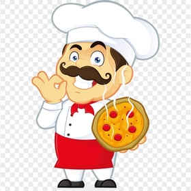 Cartoon Pizza Chef character HD Transparent Background