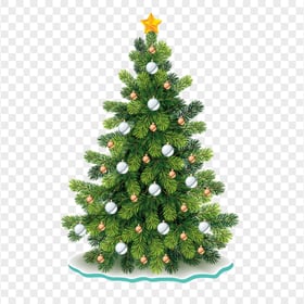 HD Beautiful Cute Christmas Tree Illustration Decorated PNG