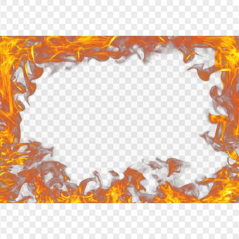 Real Fire Outline Frame Border Effect | Citypng