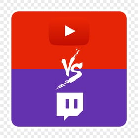 HD Youtube VS Twitch Square Icon Transparent Background PNG