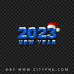 2023 Snowy Blue Logo With Santa Hat Transparent PNG