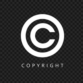 Copyright White Logo Icon PNG