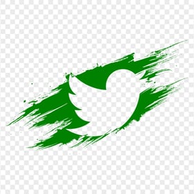 HD Green Twitter Brush Stroke Icon PNG
