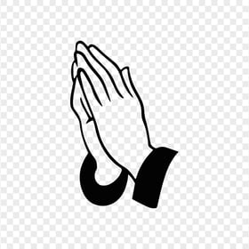 HD Outline Black Praying Hands Transparent PNG