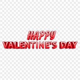 Happy Valentine's Day Red 3D Text PNG