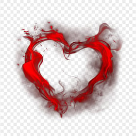 HD Beautiful Red Smoke Heart Love PNG