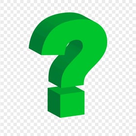 Transparent Question Mark 3D Green Icon