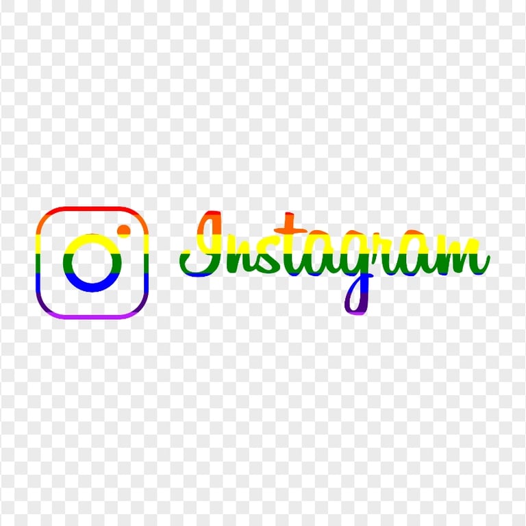HD Rainbow Instagram Logo Text & Sign PNG
