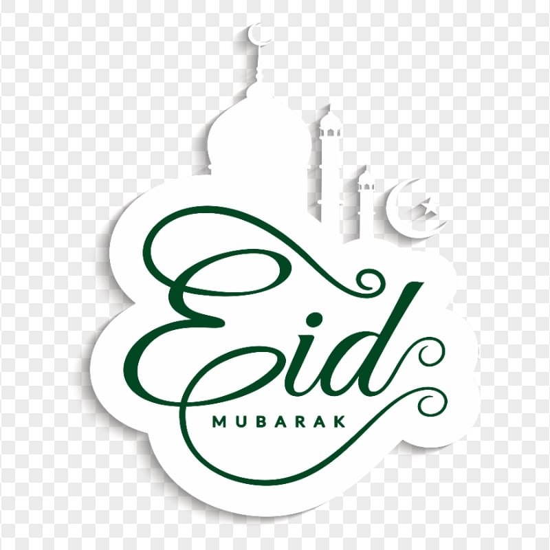 Creative English Eid Mubarak Islamic Mosque Design