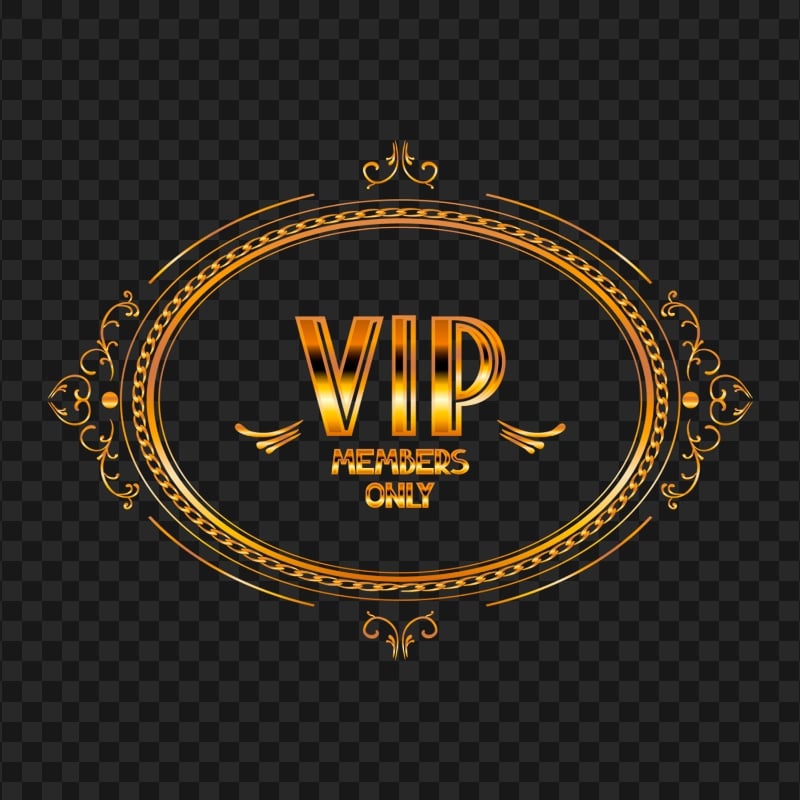 Golden Gold VIP Members Only Logo Sign PNG | Citypng