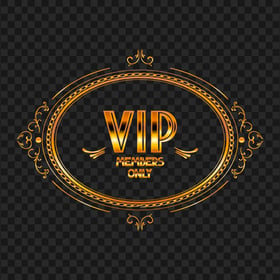 Golden Gold VIP Members Only Logo Sign PNG