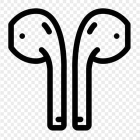 Apple AirPods Black Outline Icon