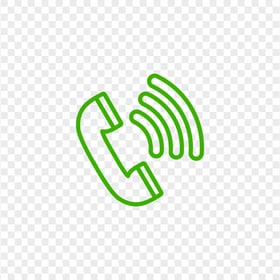 HD Green Outline Call Phone Icon Transparent PNG