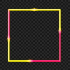 HD Aesthetic Yellow & Pink Neon Border Frame PNG