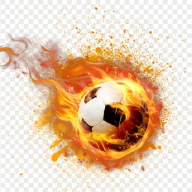 HD Football Ball Fire PNG