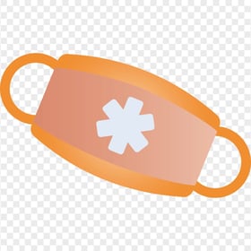 Orange Surgical Emergency Mask With Asterisk Icon