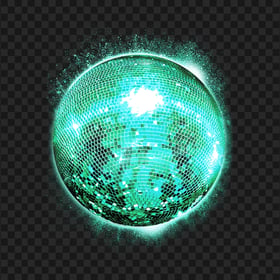 Download Teal Glowing Disco Light Ball PNG